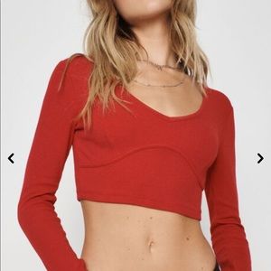 Garage long sleeve crop top